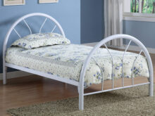 Marjorie platform white twin bed frame