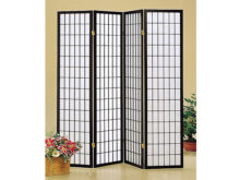 Roberto 4 panel black room divider