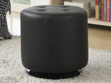 Bowman swivel black ottoman