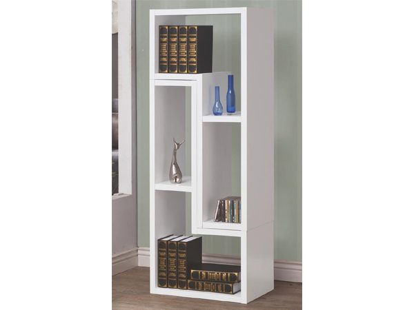 Velma sliding white bookshelf