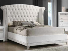 Barzini platform white eastern king bed frame
