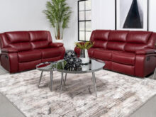 Camila reclining red sofa set
