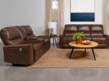 Greenfield reclining power brown sofa set