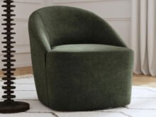 Leon swivel green accent chair