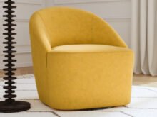 Leon swivel yellow accent chair