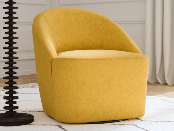 Leon swivel yellow accent chair