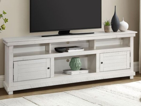Payne wide white TV stand