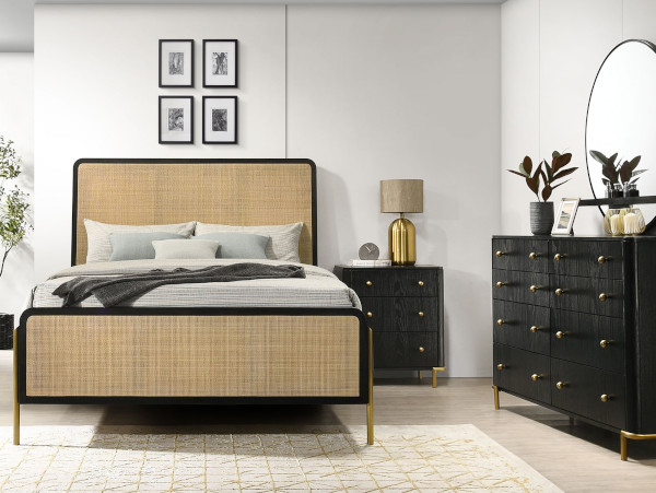 Arini black eastern king bed frame