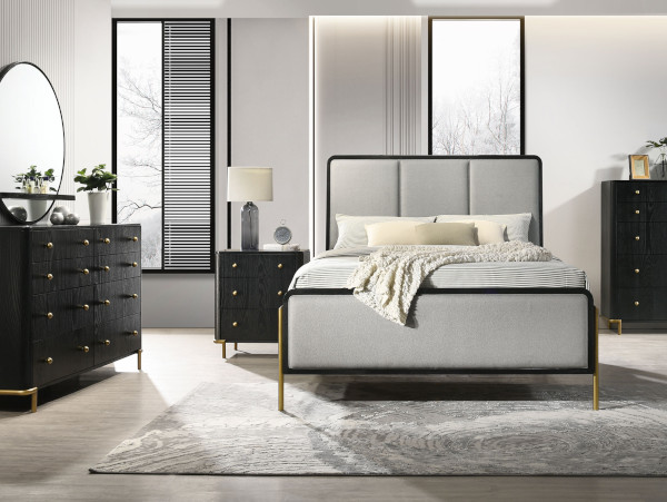 Arini black chest of drawers