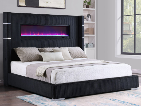 Tisdall black eastern king bed frame