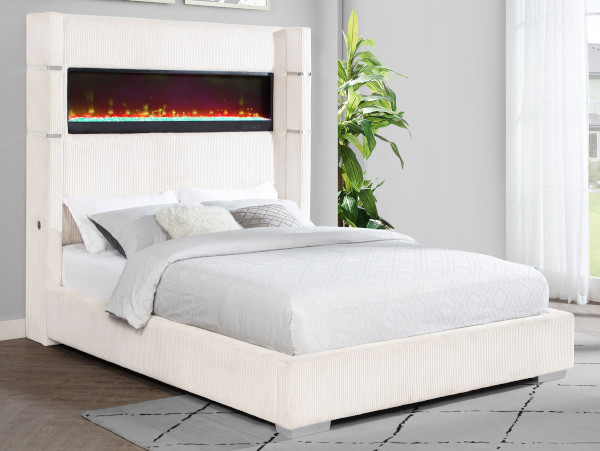 Tisdall ivory eastern king bed frame