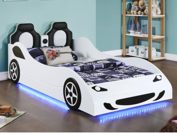 Cruiser white twin bed frame