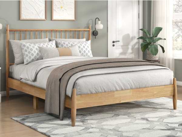Brickell platform natural full bed frame