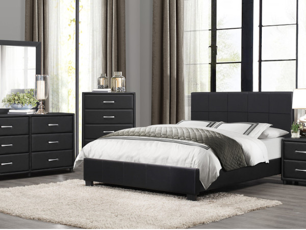 Lorenzi platform black bedroom set