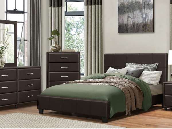 Lorenzi platform cappuccino bedroom set