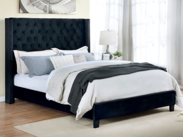 Ryleigh platform black eastern king bed frame