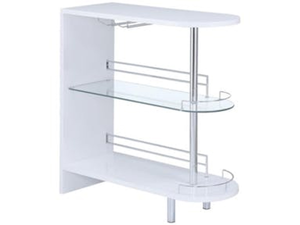 Slender white display bar