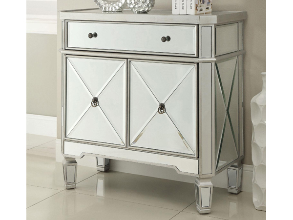 Silver mirrored small bombe chest
