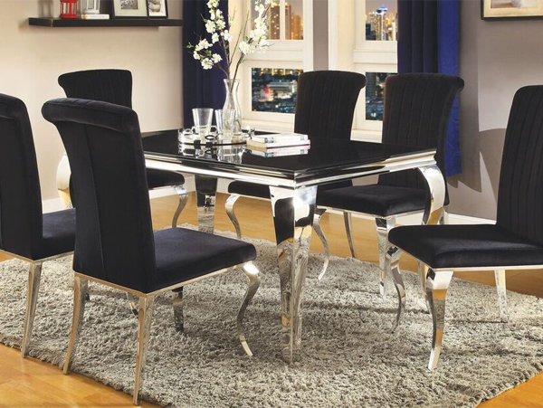 Carone small black dining set