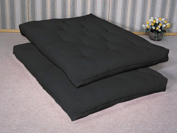 7" black innerspring futon pad