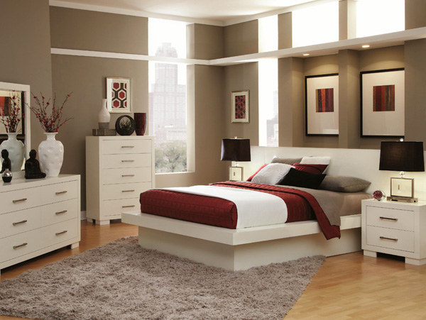 Jessica platform white bedroom set