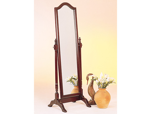Arched cherry floor mirror