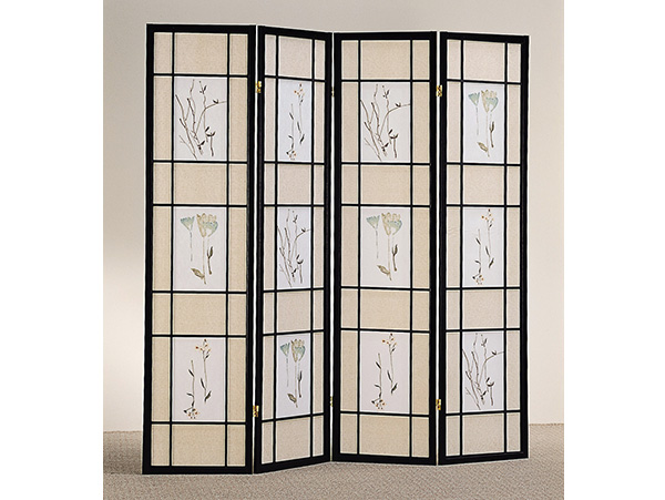 4 panel floral room divider