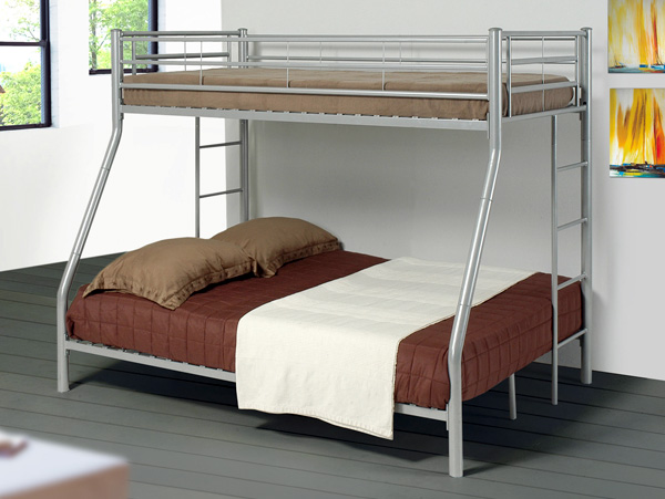 Haze twin/full silver bunk bed