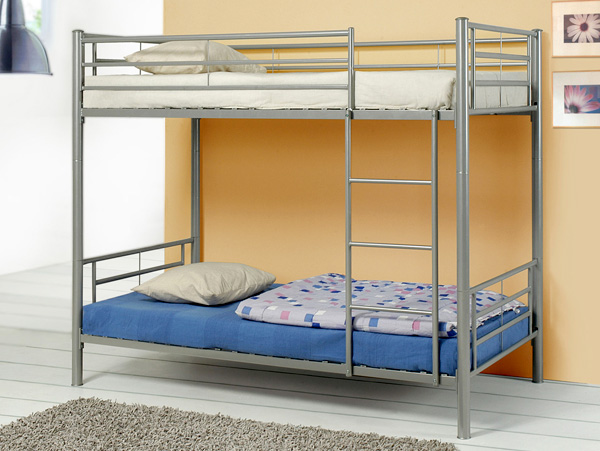 Standard twin/twin silver bunk bed