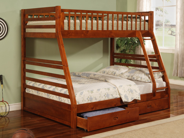 Ashton twin/full oak bunk bed