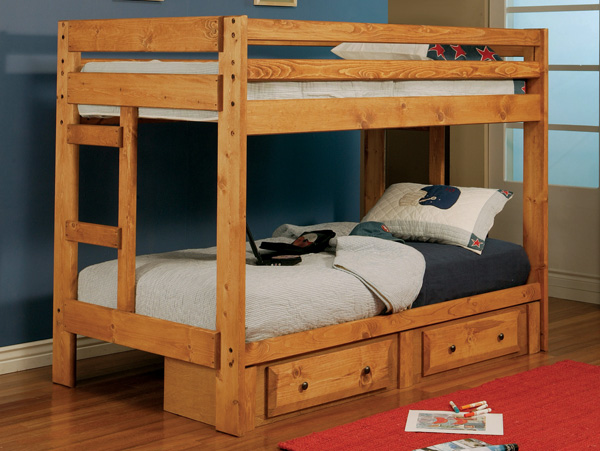 Wrangle Hill oak twin/twin bunk bed