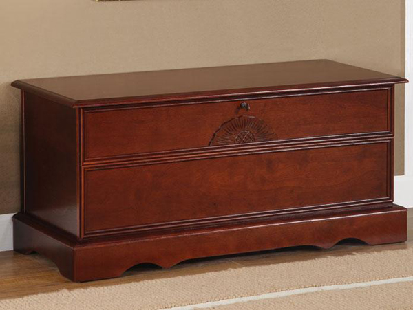 Shell imprint cherry cedar chest