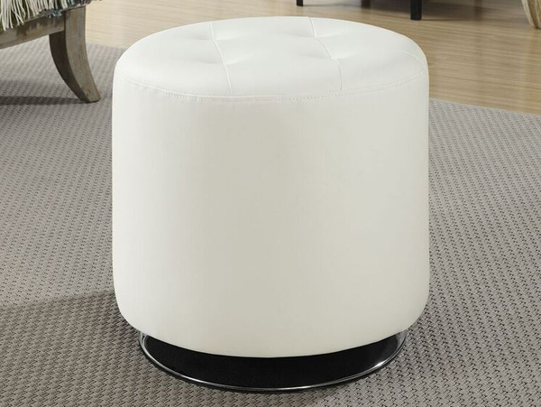 Spinning white ottoman
