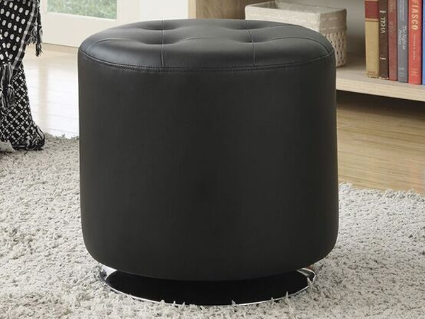 Spinning black ottoman