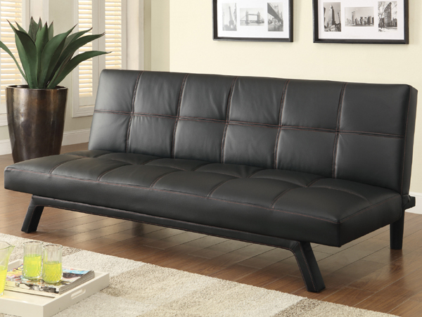 Red stitching futon