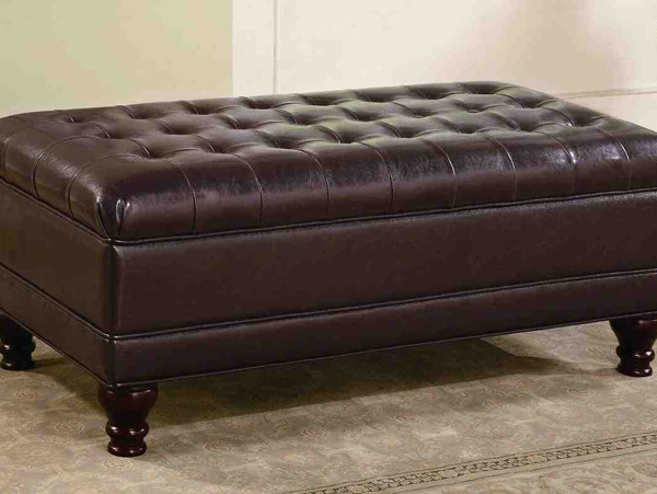 Elegant cappuccino storage ottoman