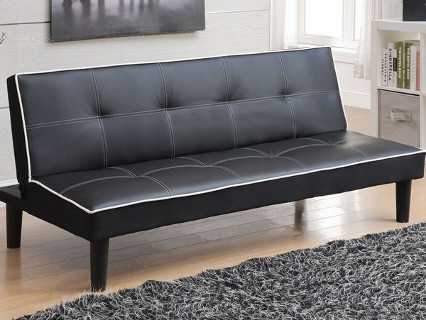 Piping black futon