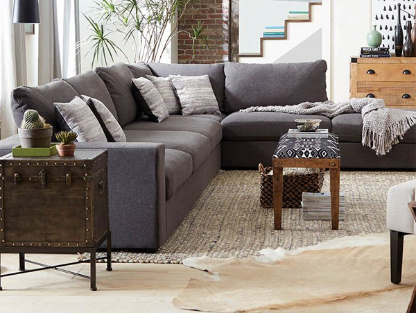 Serene modular charcoal sectional