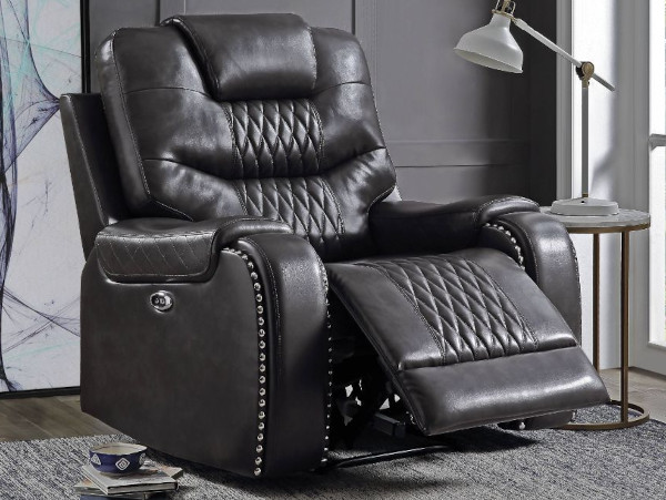 Braylon power black recliner