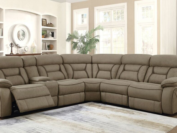 Camargue reclining tan sectional