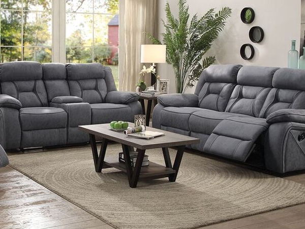 Houston reclining grey sofa set