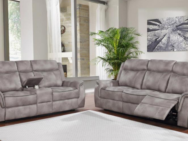 Lawrence reclining taupe sofa set