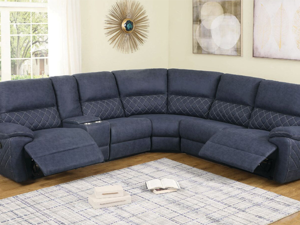 Variel reclining blue sectional