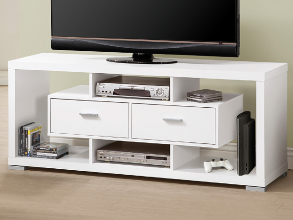 Focus white TV stand
