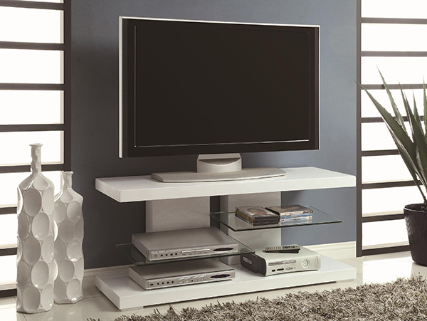 Slotted TV stand