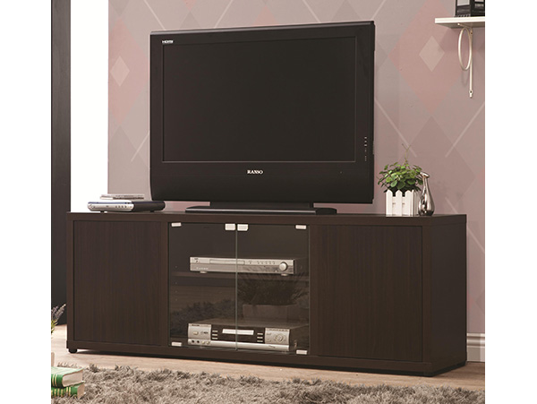 Glass door TV stand