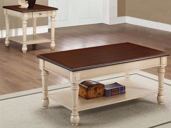 Antique white coffee table set