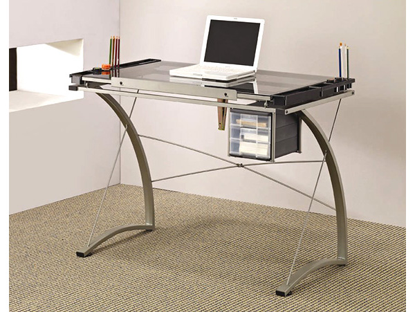 Drafting glass desk