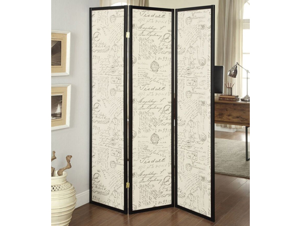 3 panel scripted room divider
