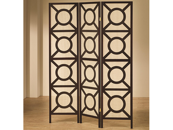 3 panel open circle room divider